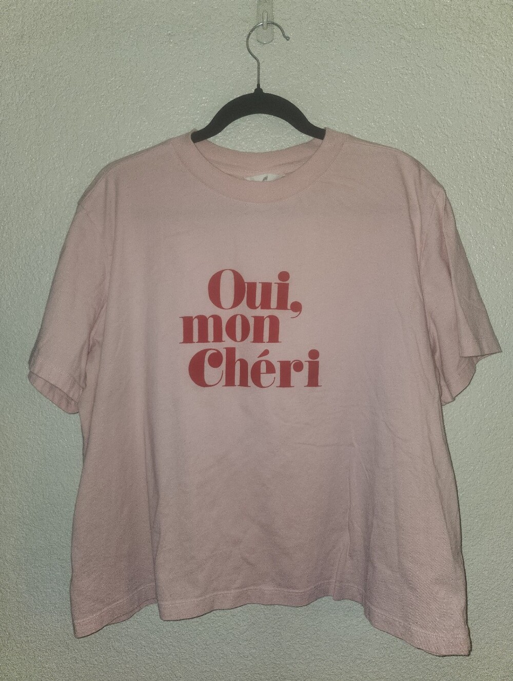 🩷❤️EUC H&M "Oui, Mon Cheri Graphic T-Shirt" (Yes, My Darling in French) XXL❤️🩷 - Picture 5 of 10